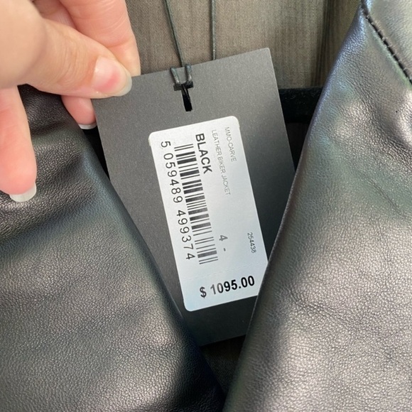 1050 Ted Baker Carve Black 100% Leather Jacket SIZE 4 US 40 Luxury Designer L XL - Picture 2 of 8